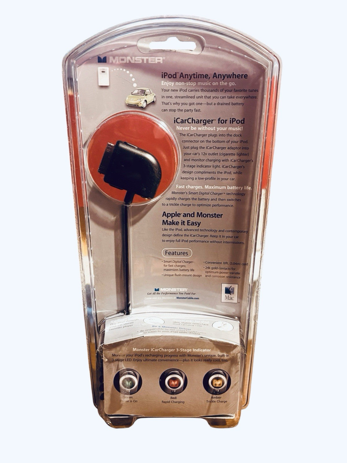 *Monster iCarCharger for iPod 10ft