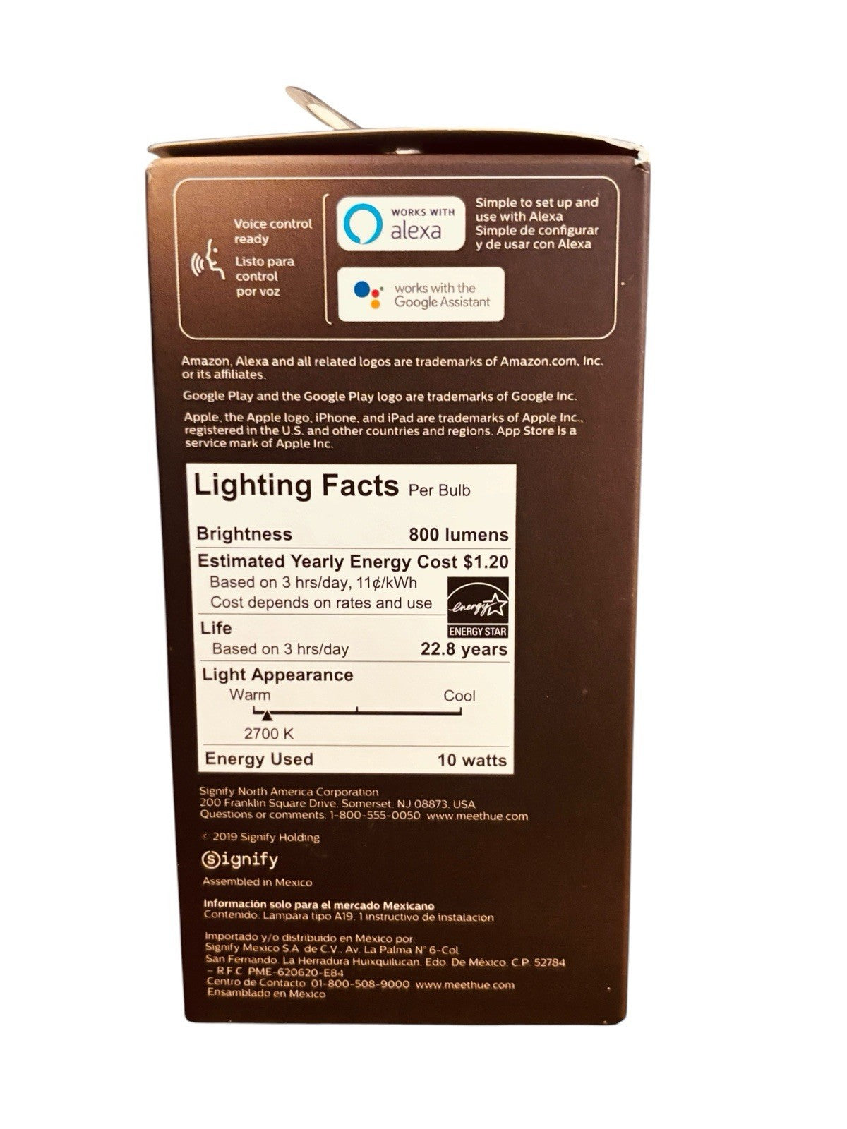 Philips Hue White Ambiance A19 Medium Lumen Smart Bulb 1100 Lumens Bluetooth