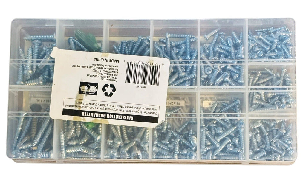 JOBSMART 500-Piece Sheet Metal Screw Assortment, Rust-Resistant, Zinc Plated