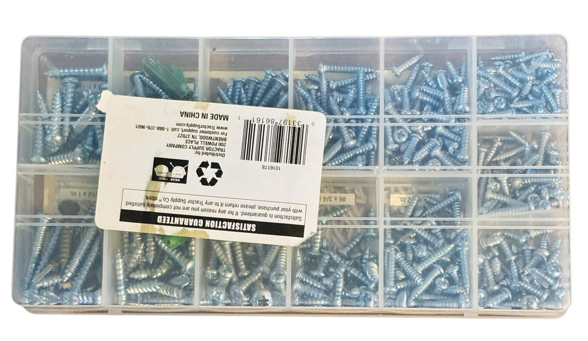 JOBSMART 500-Piece Sheet Metal Screw Assortment, Rust-Resistant, Zinc Plated