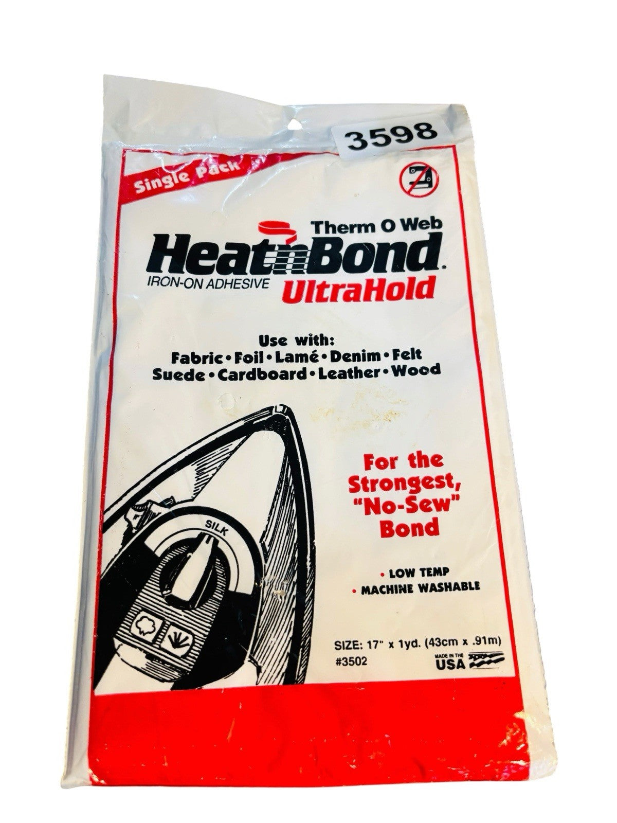 Heat n Bond Ulthrahold Single Pack Therm O Web Low Temp Machine Strong Bond