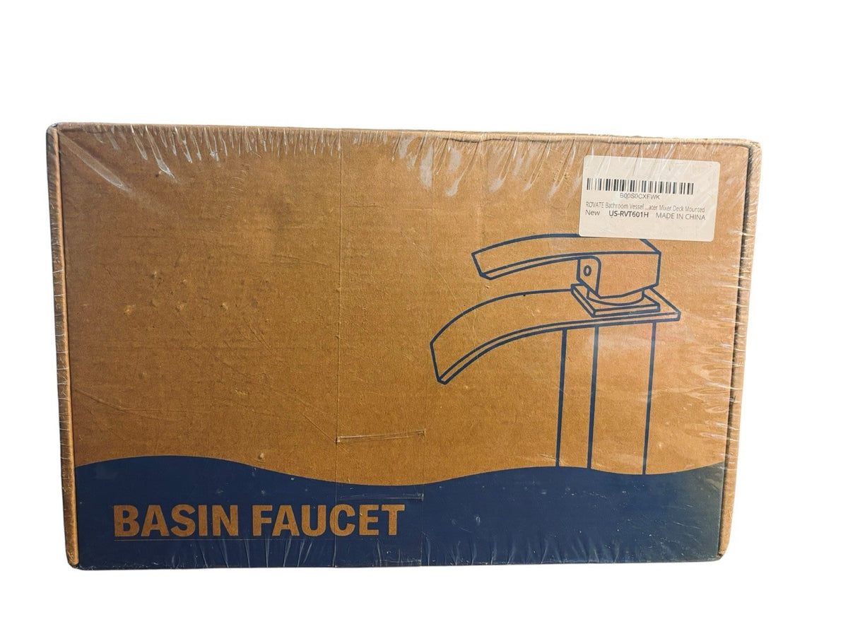 ROVATE Basin Faucet Sigle Handle, Chrome, Waterfall Model: US-RVT601H
