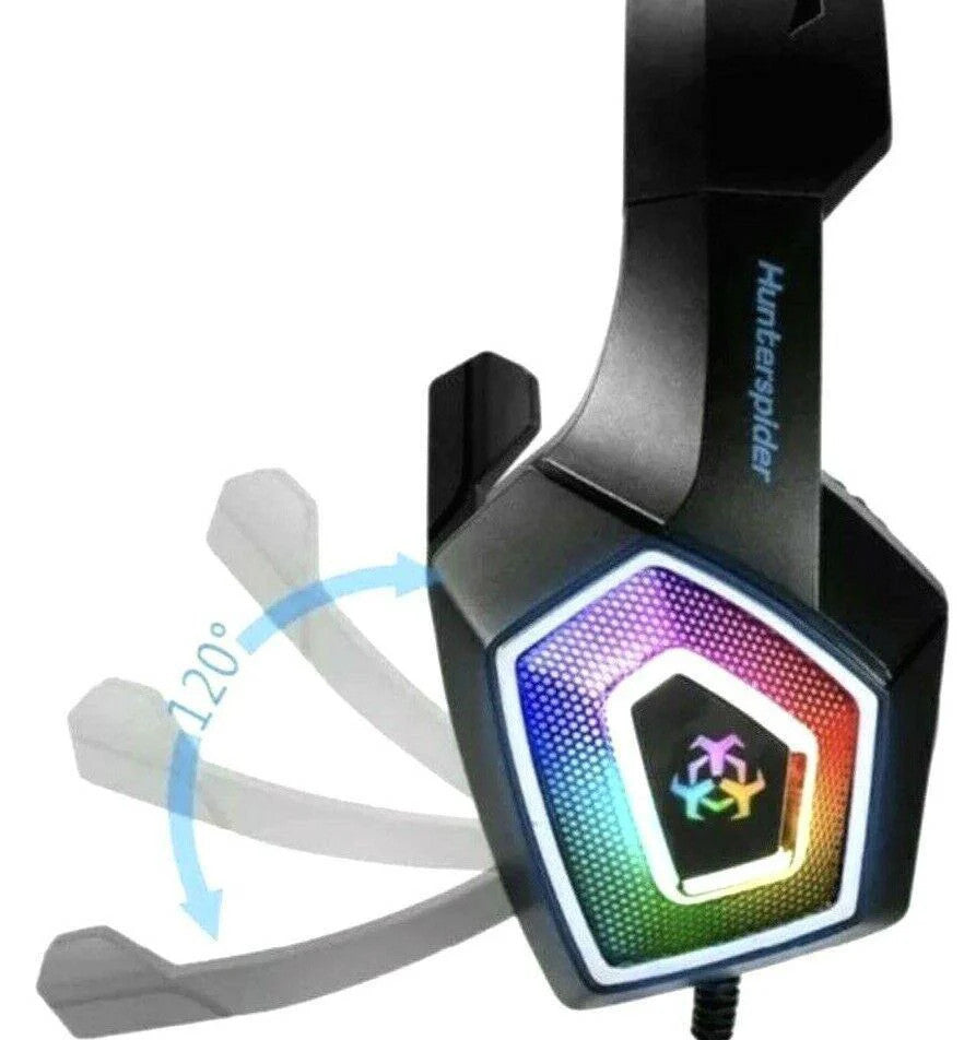 *PRO GAMING HEADPHONES RGB 3.5mm 4Pin-V-1, w/Backlight HUNTERSPIDER