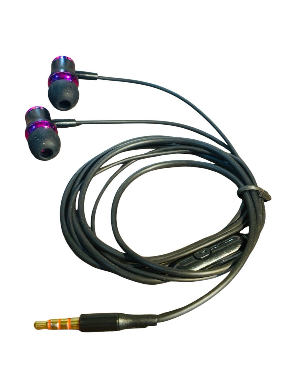 *Wired Earbuds 3.5mm with Mic, Purple Metallic Housing.