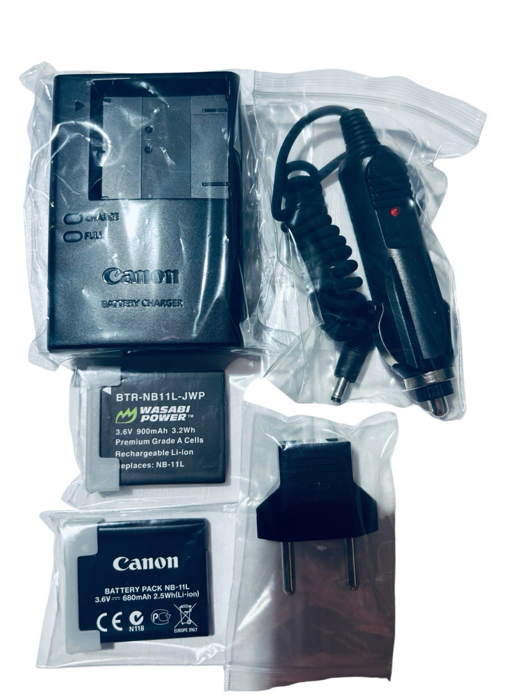 Wasabi Power Battery Pack with Charger for Canon NB-11L, NB-11LH, Pack of 2