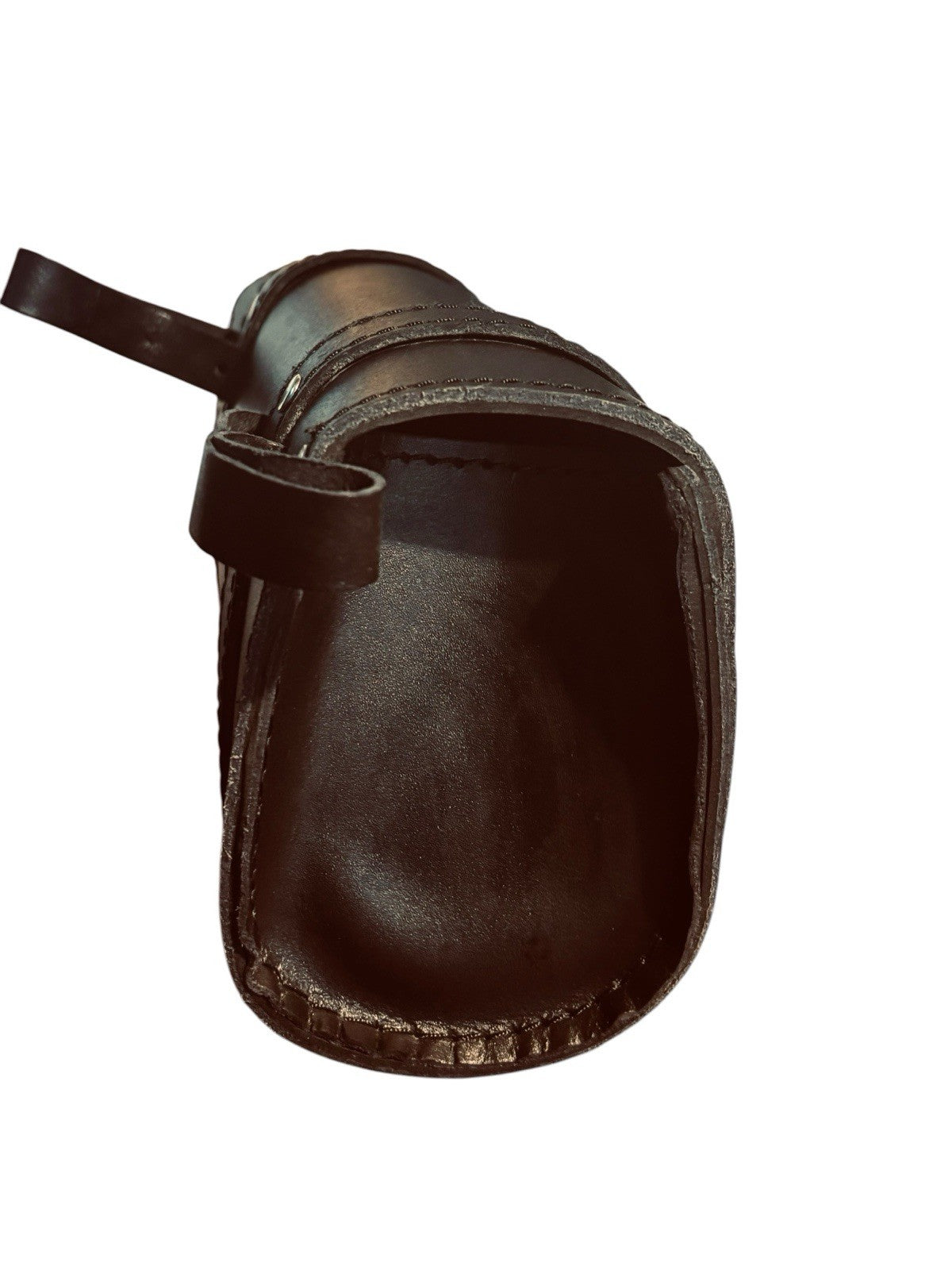 *12'' Leather Motorcycle Fork Tool Bag SaddleBag Storage Pouch Luggage Handlebar