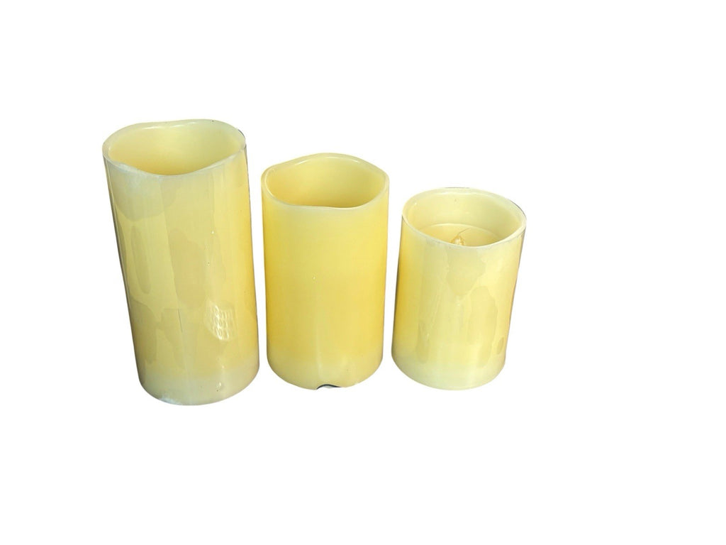 GLOW CANDLES Flameless Color-Changing Real Wax 12 LED Colors 3 Candles + Remote