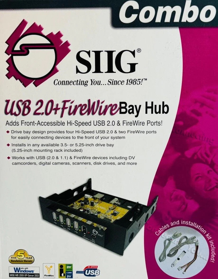 SIIG  USB20+1394 6-Port Bay (JUH62B22) 4-Ports Internal Hub "NEW"