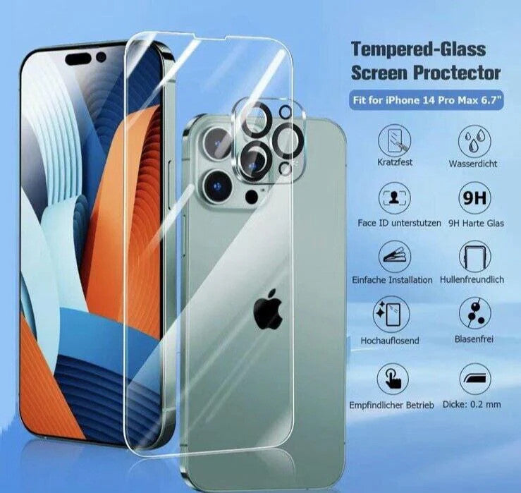 *iPhone 12 Pro Max 5D Tempered Glass Screen & Camera Protectors ~ 3 of Pack