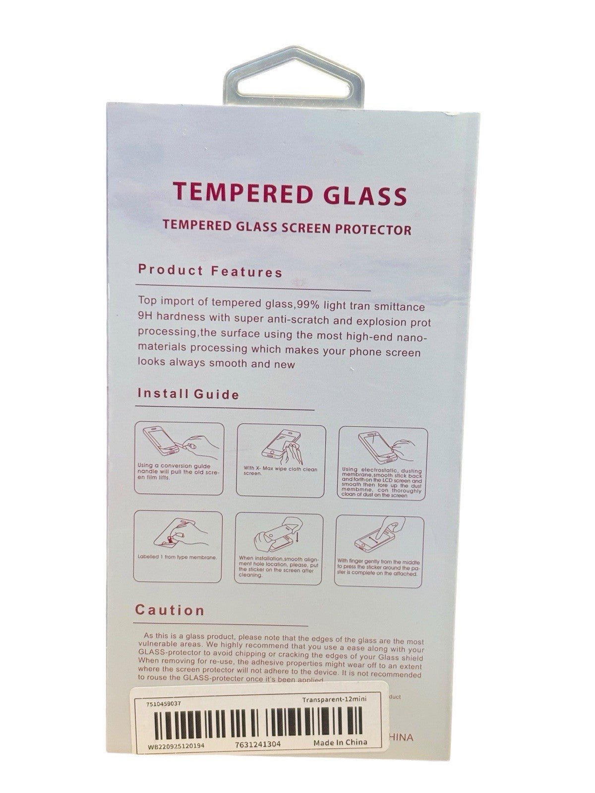 iPhone 12” Mini 9H 5D Tempered Glass Screen Protectors