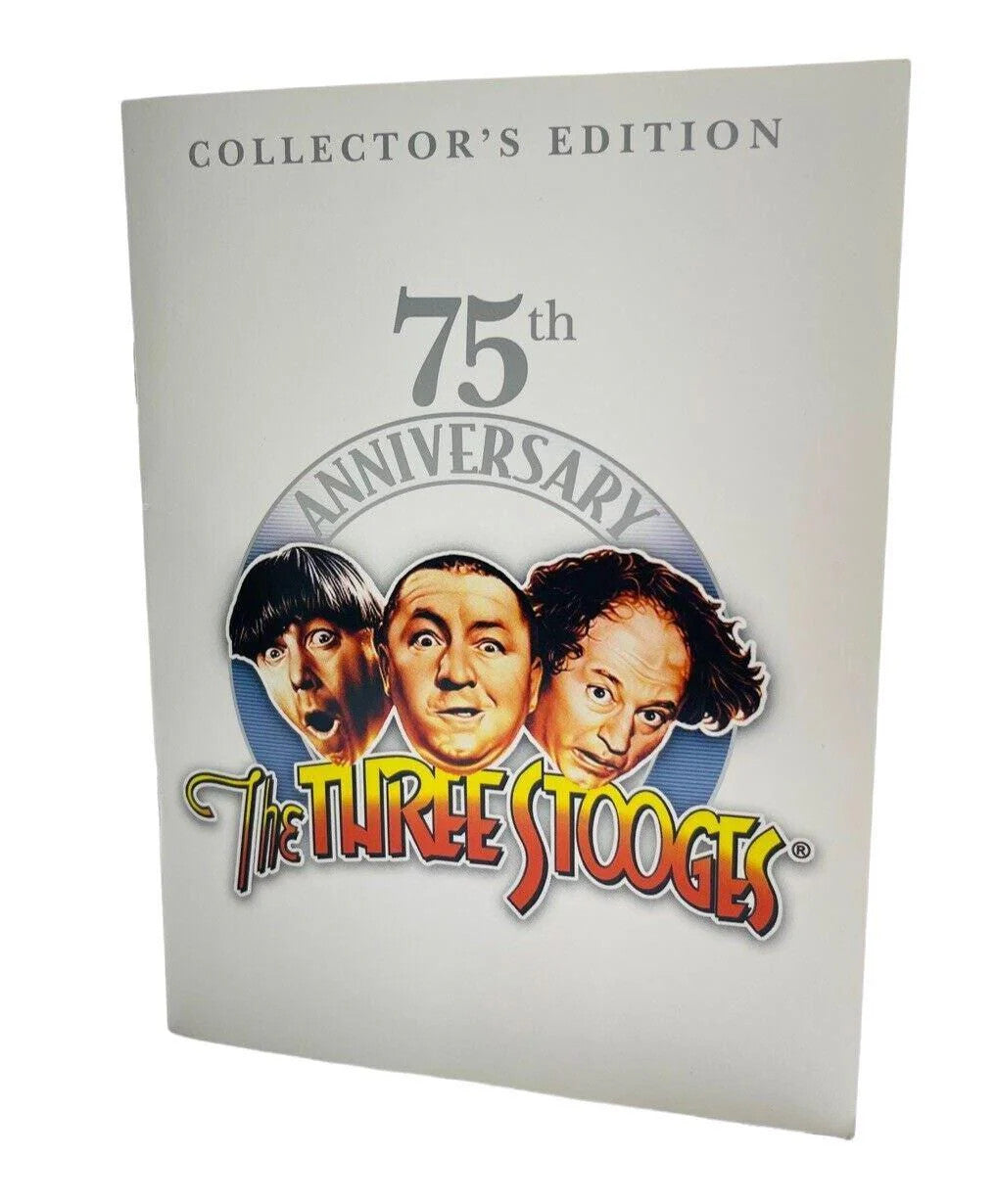 *THE THREE STOOGES COLLECTOR DVD SET with BIO BOOK & PHOTOS, 75th ANNIVERSARY