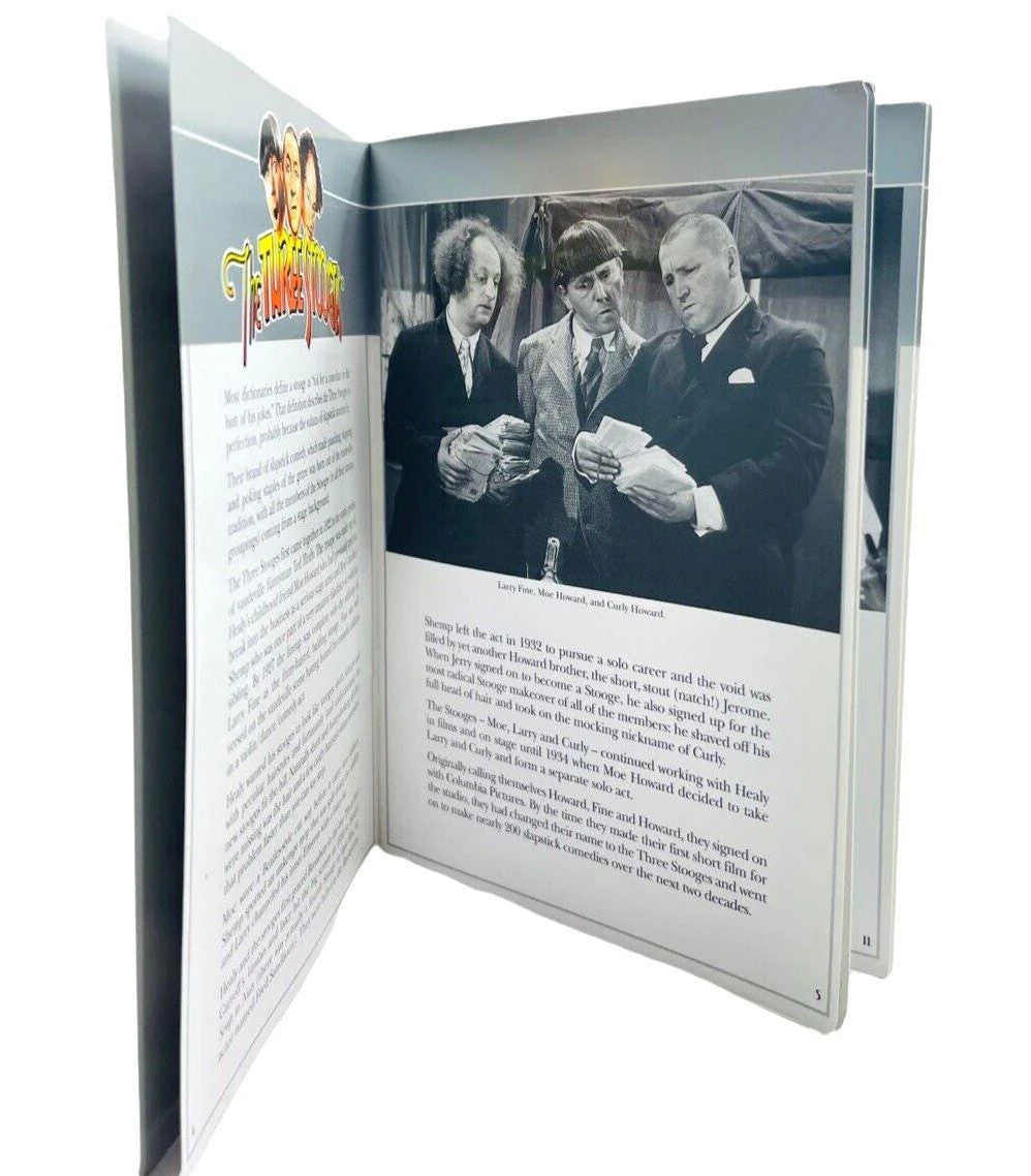 *THE THREE STOOGES COLLECTOR DVD SET with BIO BOOK & PHOTOS, 75th ANNIVERSARY
