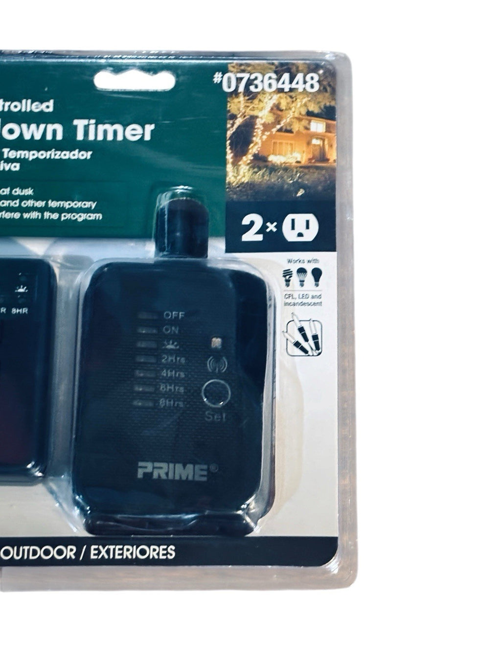 PRIME Remote Controlled Countdown Timer Outdoor w/ Two Grounded Plugs 0736448