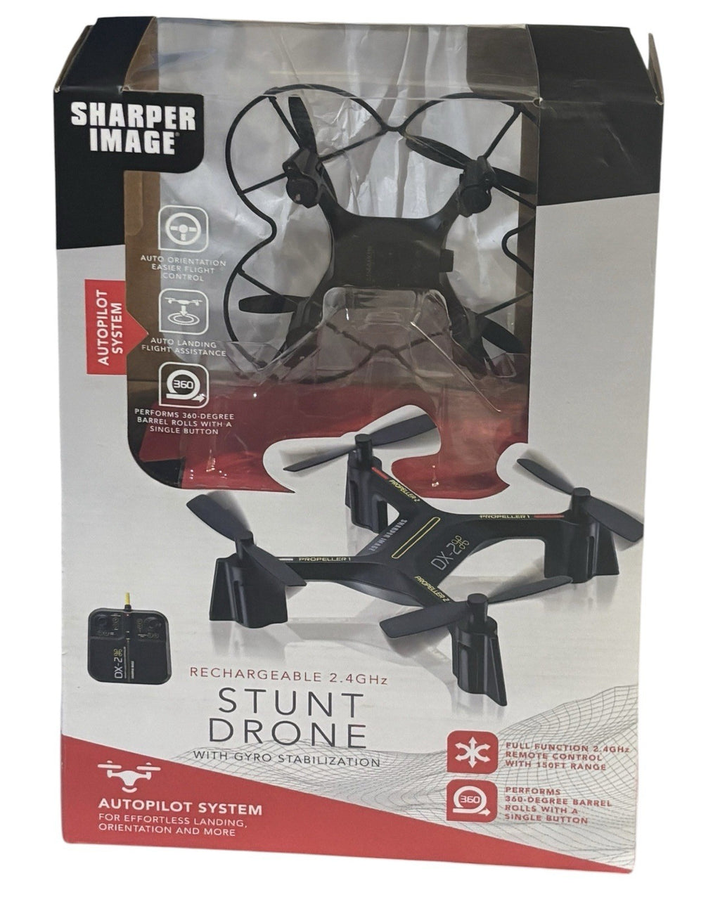 Sharper Image DX-2 Stunt Drone, W/Remote Manual & Charger OpenBox/Tested/Works