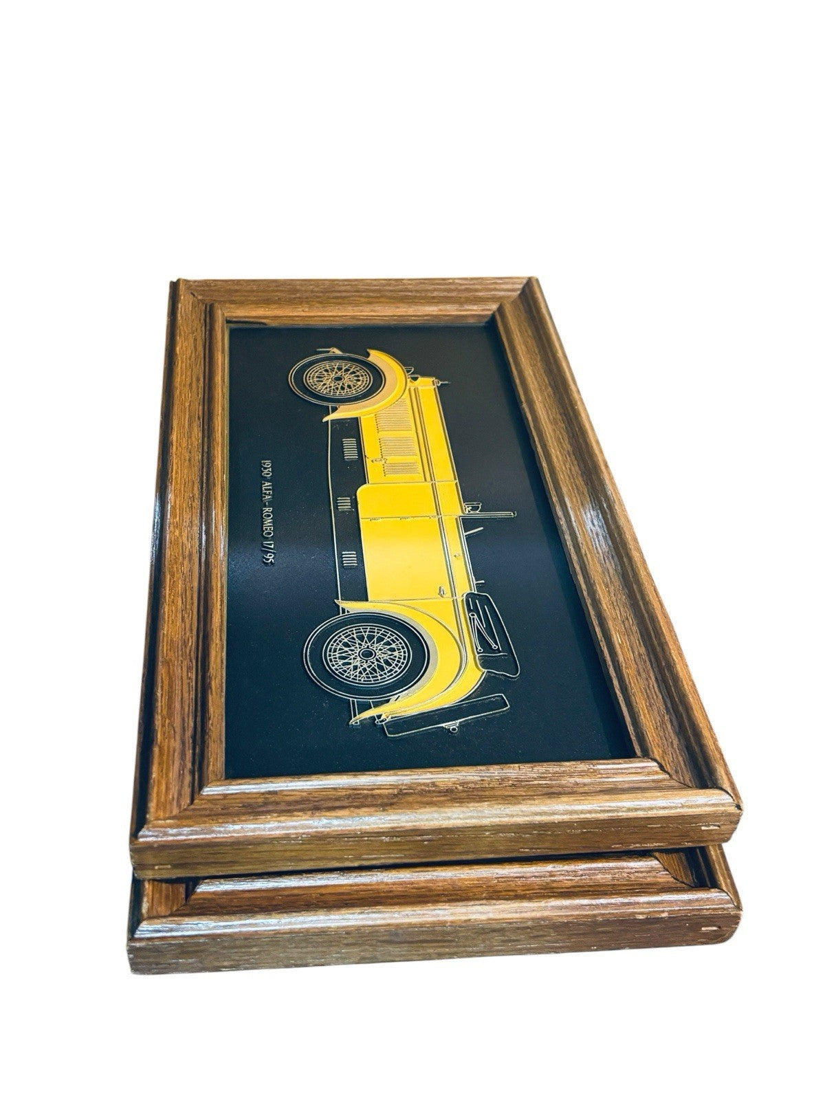 Hugh Evelyn LTD Frank Down Wall Frame Plaque 1930 Alfa-Romeo 1927 Rolls-Royce