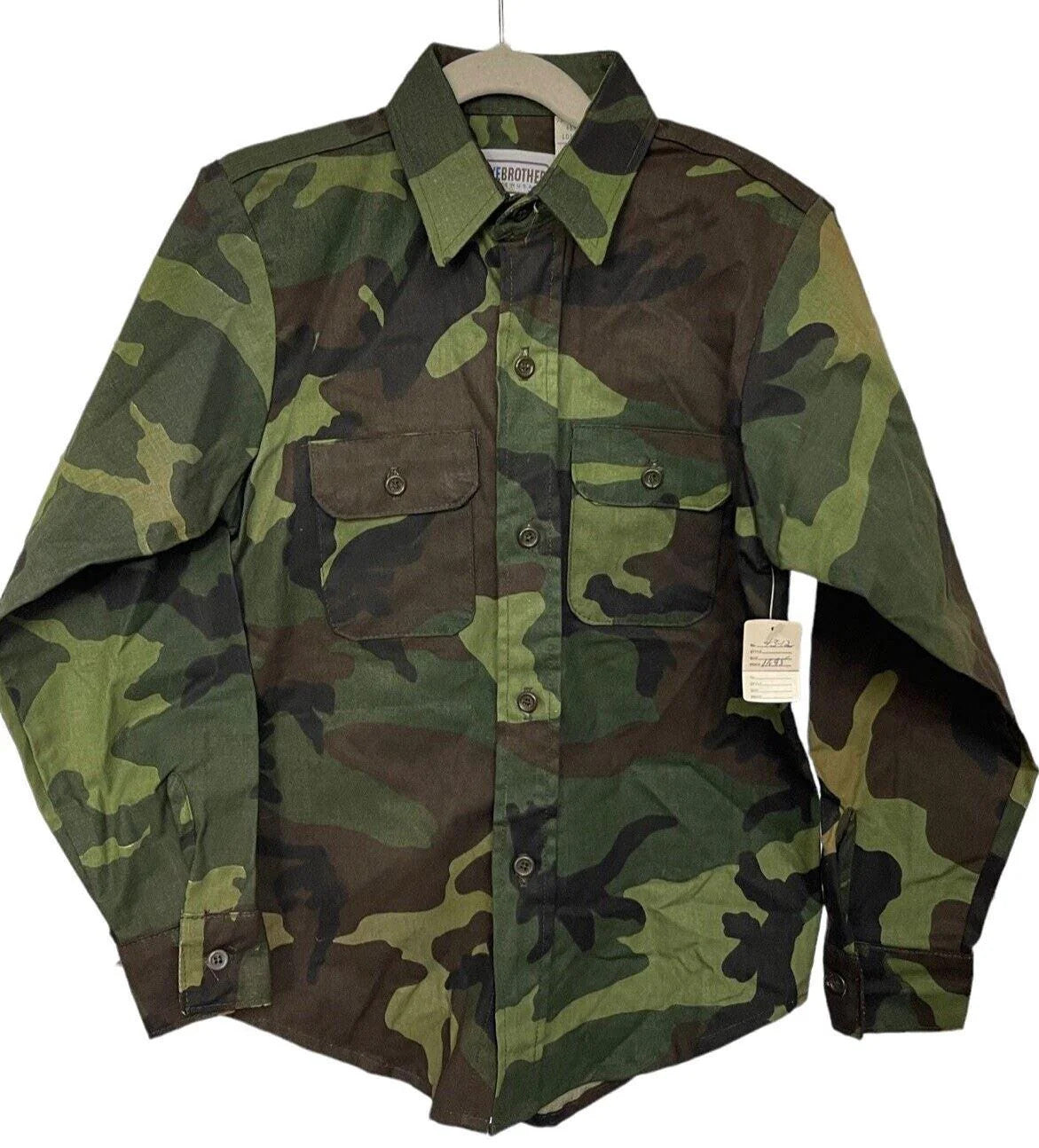*FIVE BROTHERS Camouflage Boys Shirt Size 12, 100% COTTON, MADE IN USA