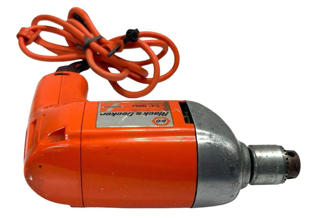 VINTAGE BLACK & DECKER 1/4'' DRILL 7030 w/ Key Corded Electric Drill 3 Amp.