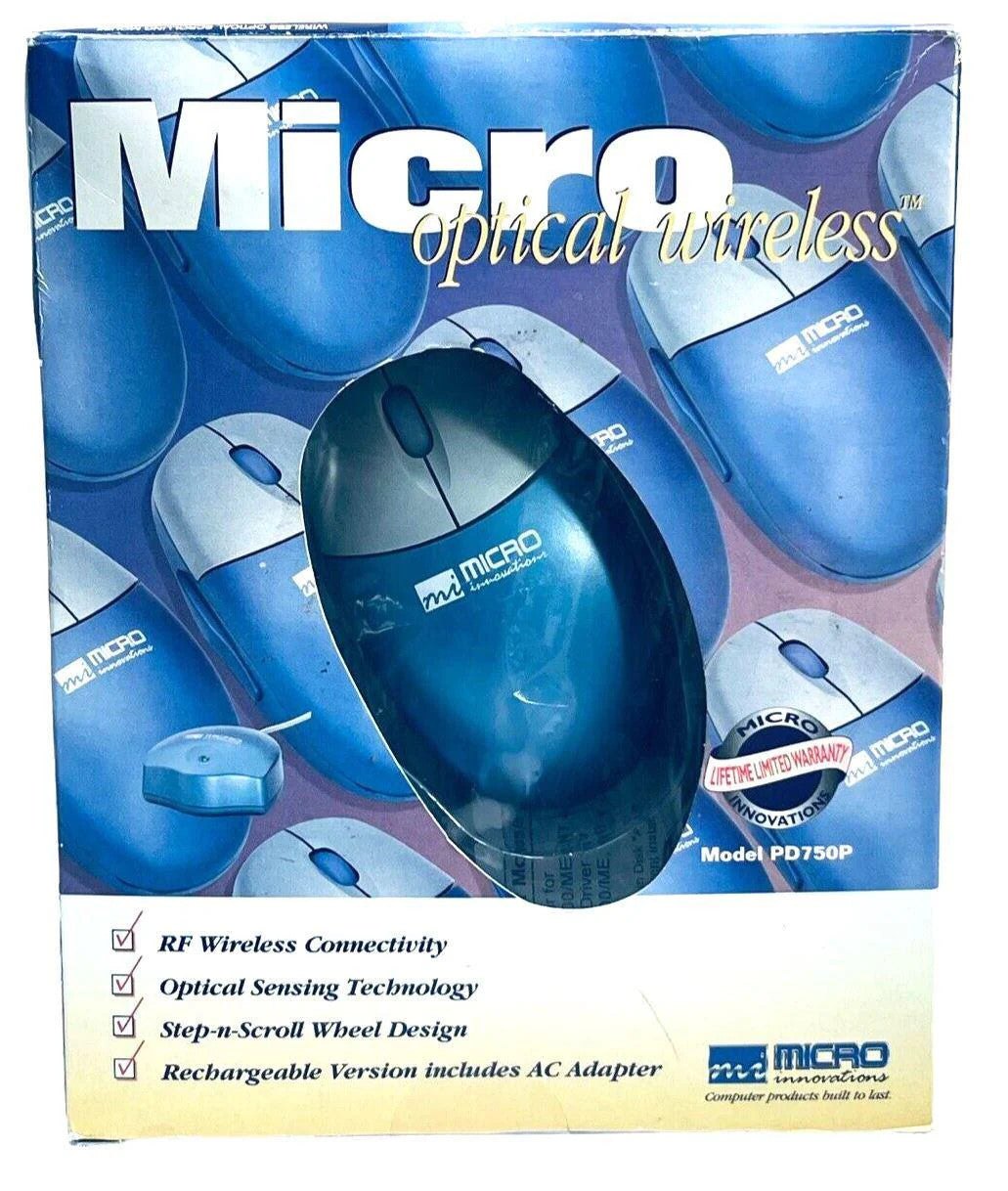 *WIRELESS MICRO MOUSE OPTICAL MODEL PD750P (RF WIRESS CONNECTIVITY) w/5-BUTTOMS