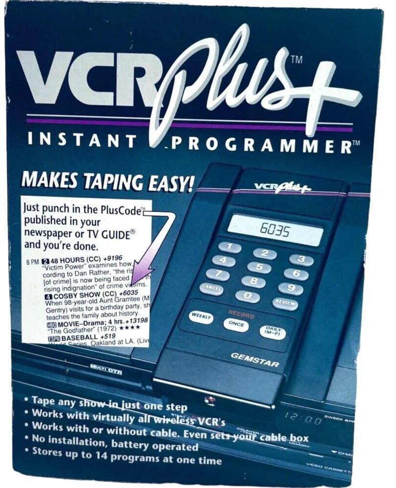 VCR Plus+ Instant Programmer - 1991 Gemstar VINTAGE
