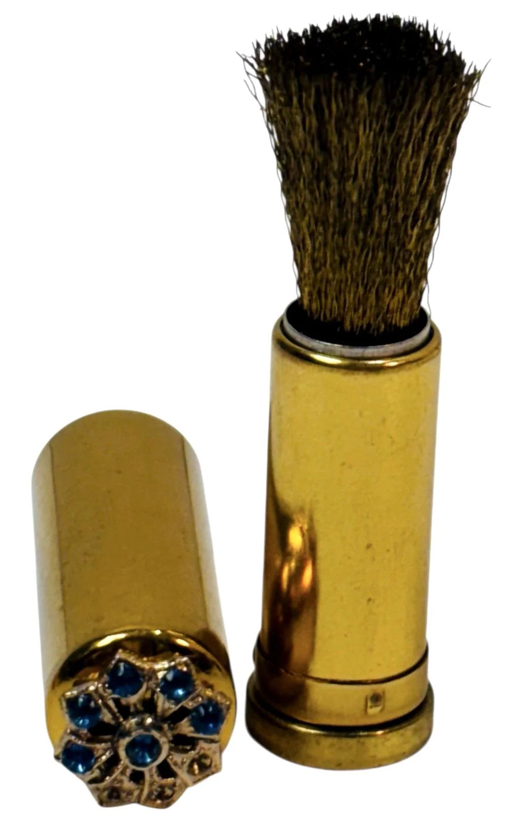 Vintage BRASS WIRE BRUSH, SUEDE CLEANING TOOL IN CASE, w/Rhinestones
