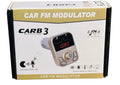 *CARB 3 BLUETOOTH CAR CHARGER CAR FM TRANSMITTER WIRELESS WITH MIC, New