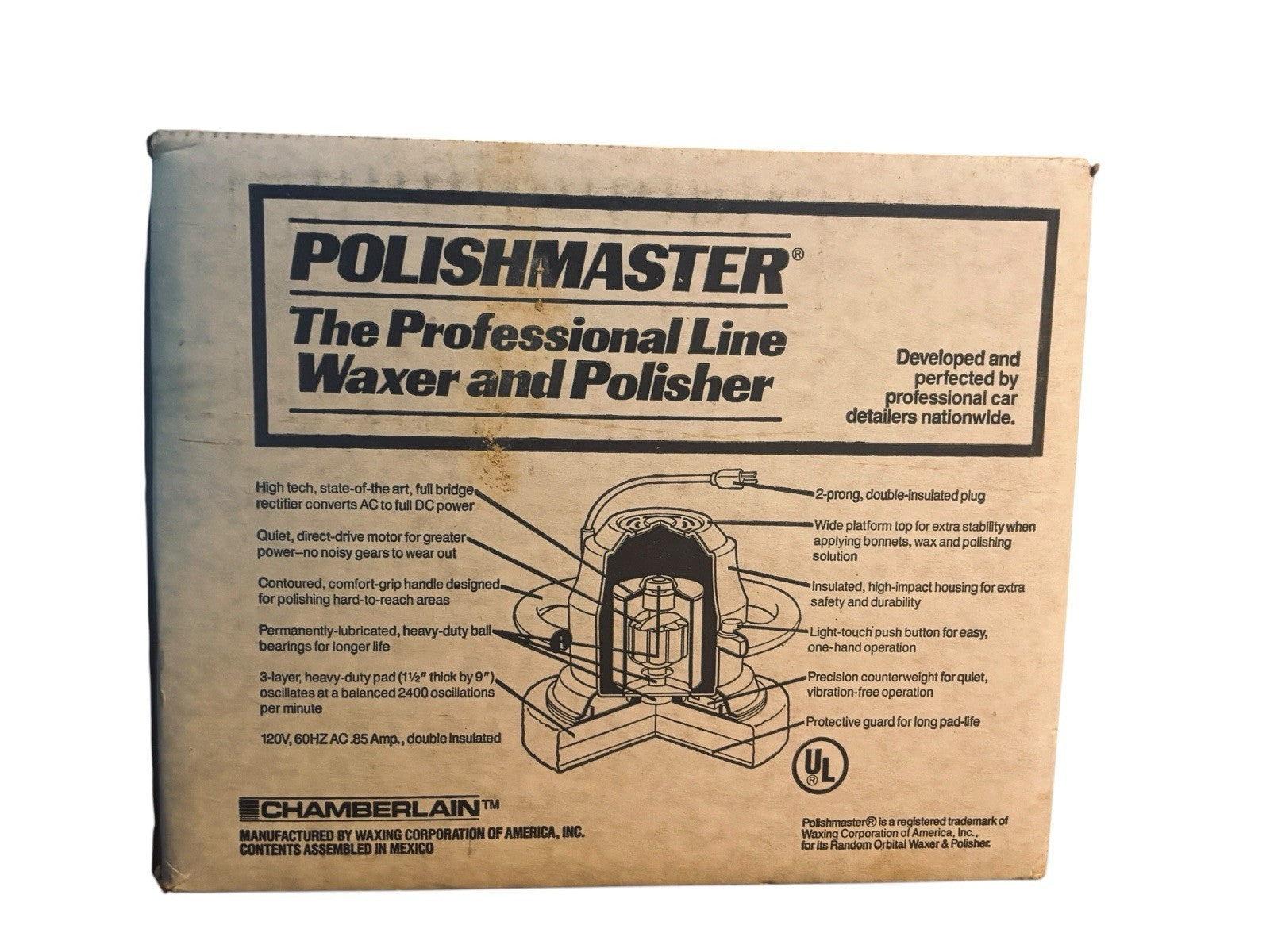 *POWERMASTER 1900 Waxer/Polisher 9” Chamberlain Professional Line w/Manual