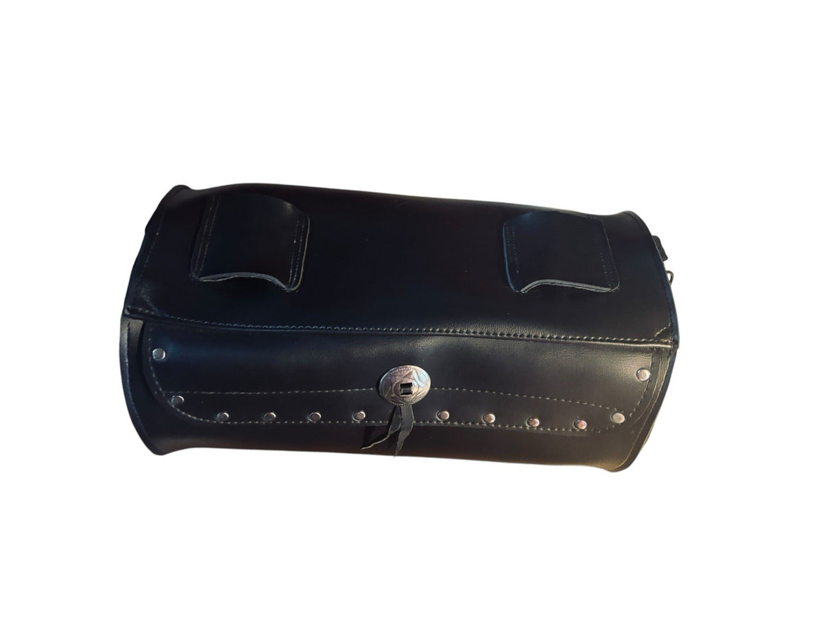 *Motorcycle Saddlebag FRONT HANDLE LEATHER L 15.5 X H 5 X R 27.5 W/Straps