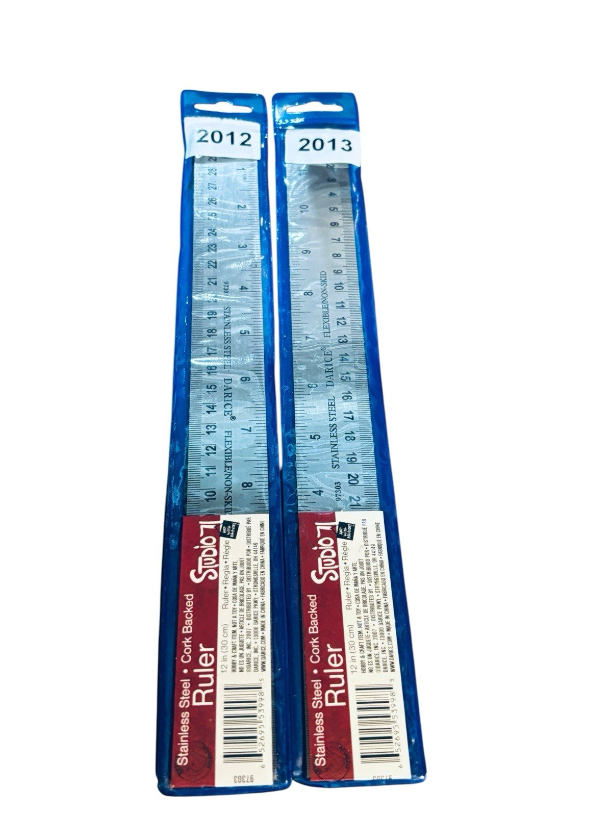12” Ruler, Stainless Steel Cork Backed W/Storage Clear Sleeve, STUDIO 71