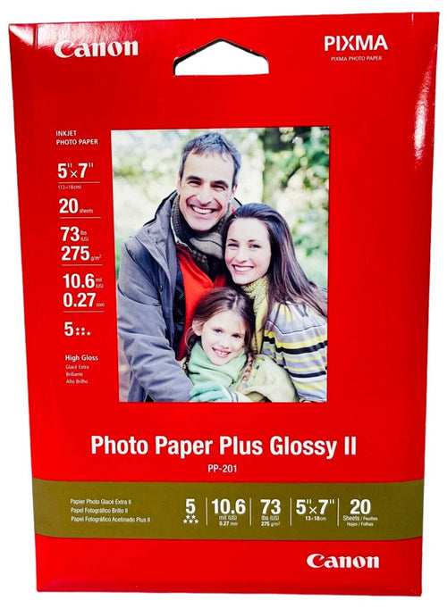*Canon Photo Paper Plus GLOSSY II (5 X 7 - 20-SHEETS) PP-201 BRAND NEW