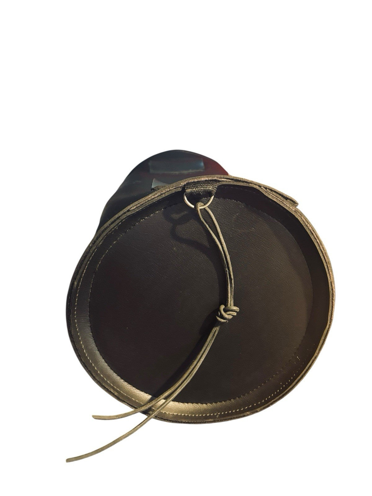 *Motorcycle Saddlebag FRONT HANDLE LEATHER L 15.5 X H 5 X R 27.5 W/Straps
