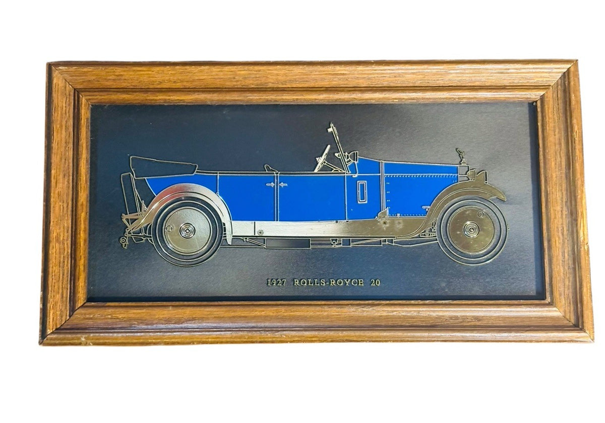 Hugh Evelyn LTD Frank Down Wall Frame Plaque 1930 Alfa-Romeo 1927 Rolls-Royce