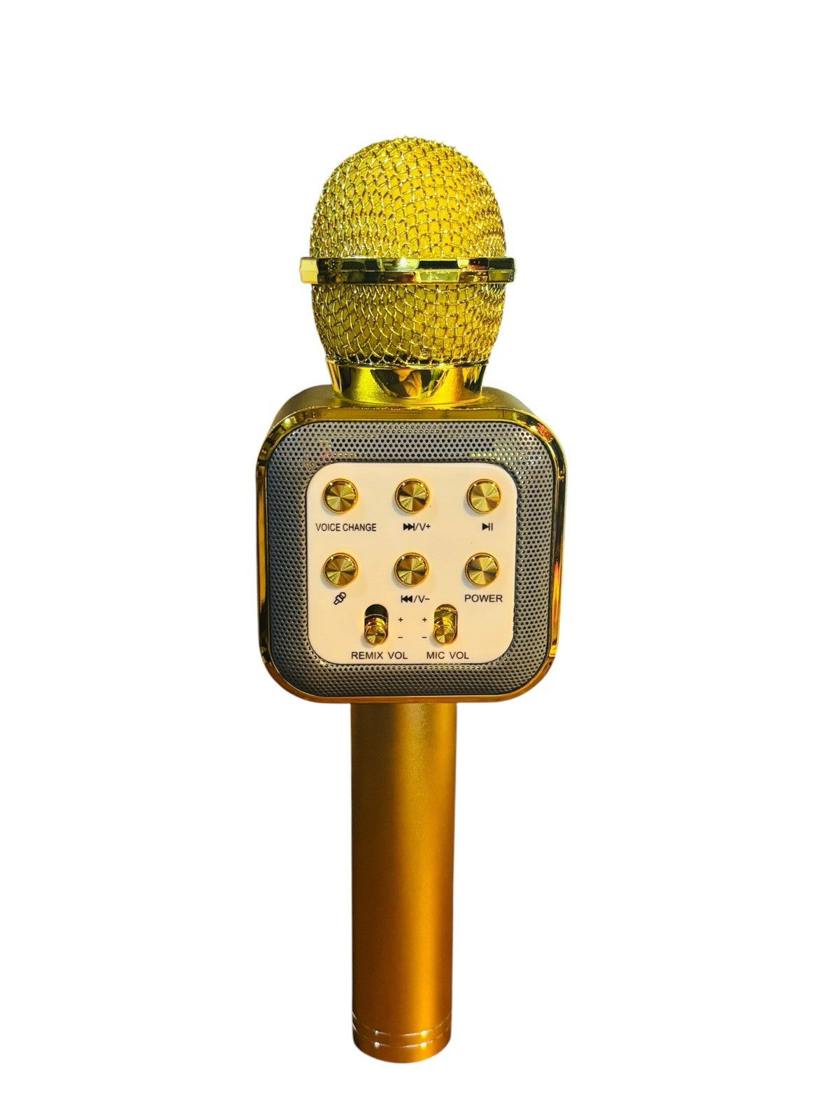 Wireless Bluetooth Karaoke Microphone Mic Speaker Fits All Smartphone Gold #1