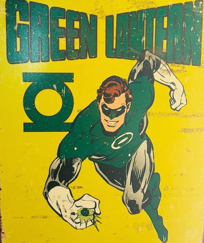 Green Lantern Metal Tin Sign DC Comics - Superhero Man Cave Decor 16x13