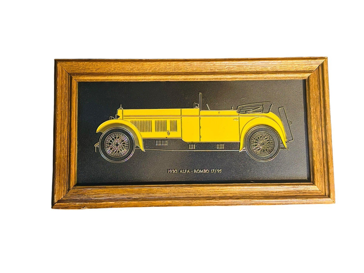 Hugh Evelyn LTD Frank Down Wall Frame Plaque 1930 Alfa-Romeo 1927 Rolls-Royce