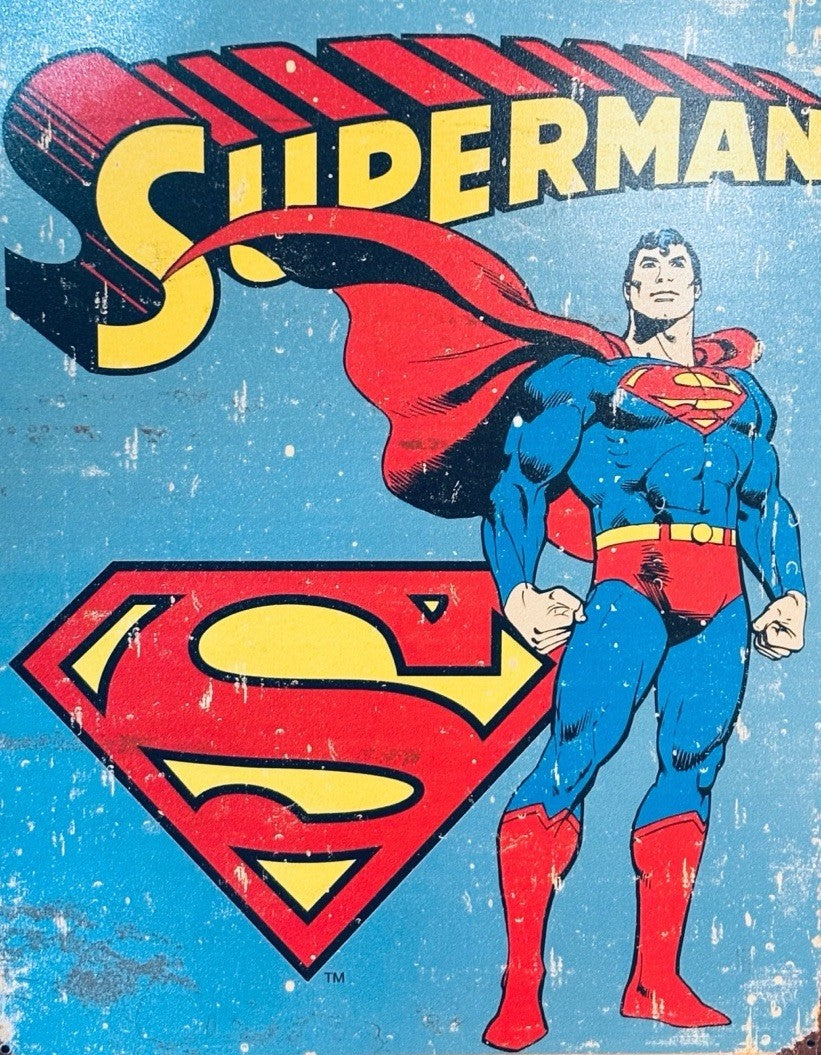 Superman Retro Metal Panel Tin Sign Superhero DC Comics Wall DECOR