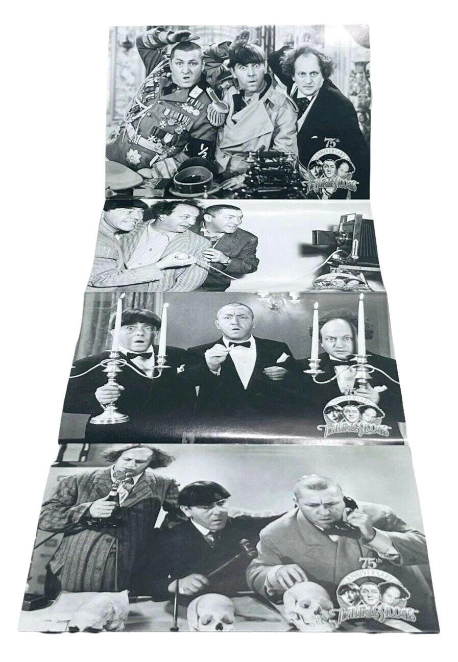 *THE THREE STOOGES COLLECTOR DVD SET with BIO BOOK & PHOTOS, 75th ANNIVERSARY