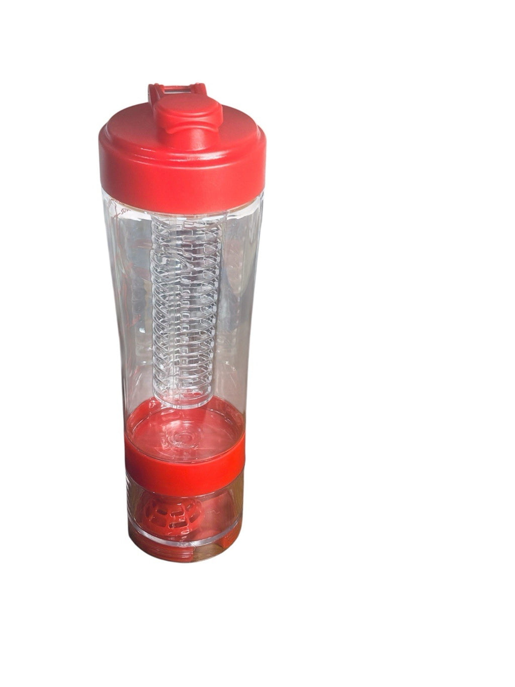 22oz Fruit Infuser Water Bottle, Tritan with Built-in Infuser Basket, Red