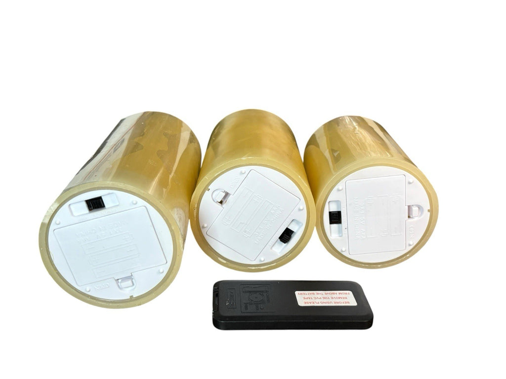 GLOW CANDLES Flameless Color-Changing Real Wax 12 LED Colors 3 Candles + Remote