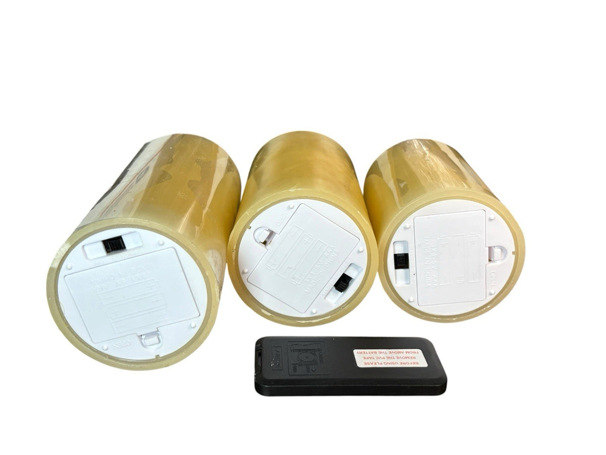 GLOW CANDLES Flameless Color-Changing Real Wax 12 LED Colors 3 Candles + Remote