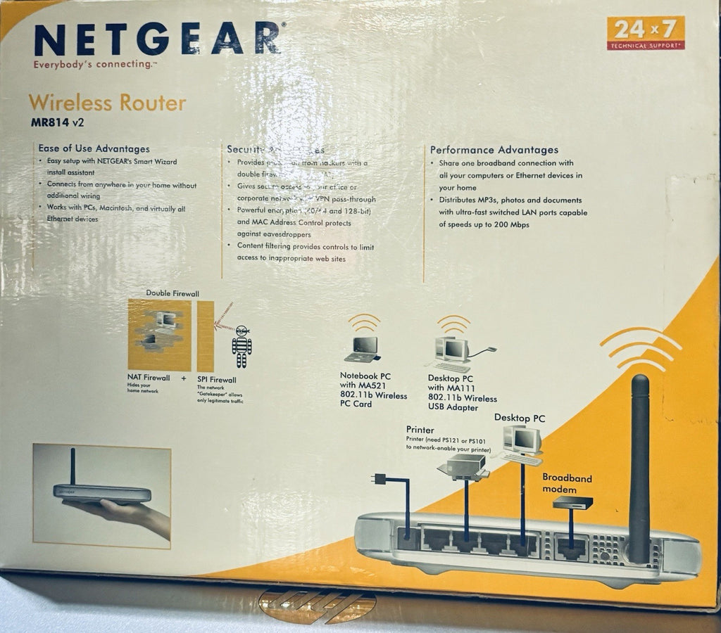 Netgear MR814 11 Mbps 4-Port 10/100 Wireless B Router
