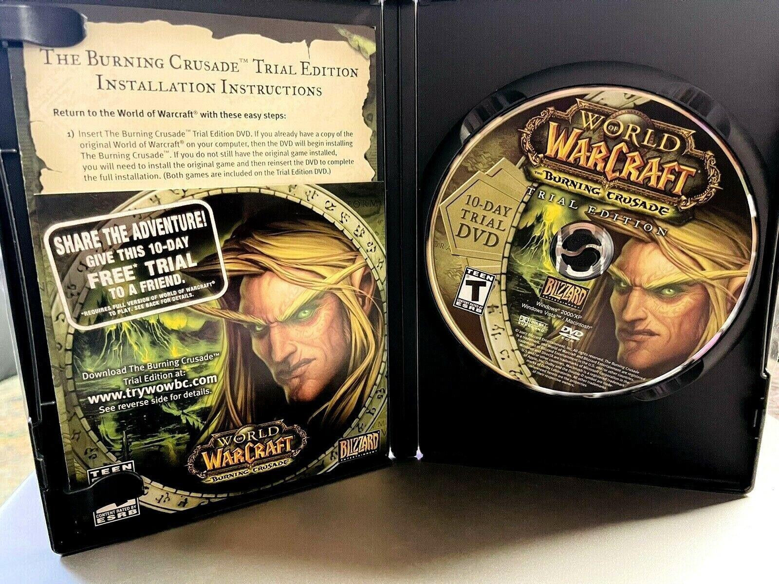 *World of War Craft THE BURNING CRUSADE DVD/ROM Windows 2000/XP Expansion -2007