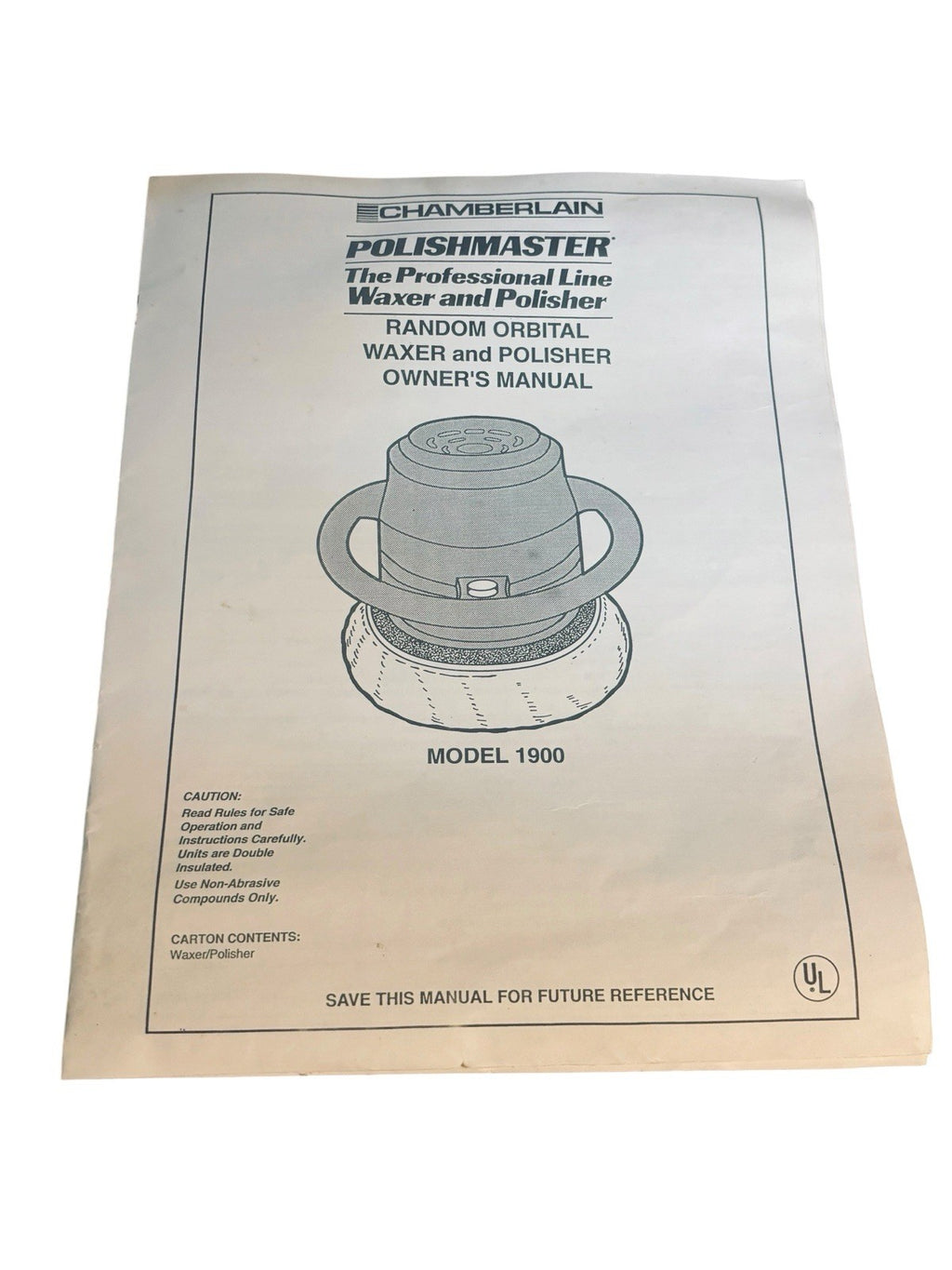 *POWERMASTER 1900 Waxer/Polisher 9” Chamberlain Professional Line w/Manual