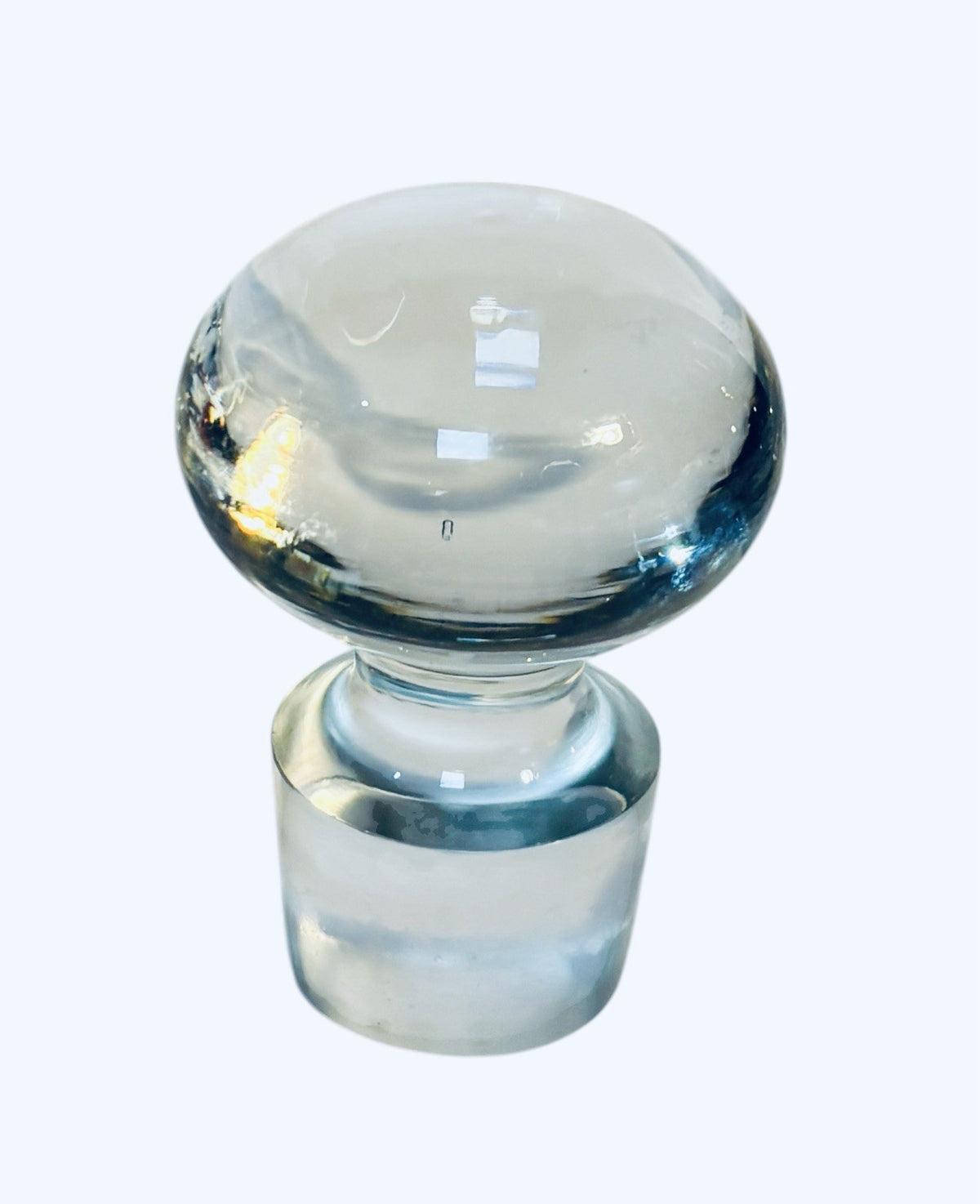Vintage Clear Glass Decanter with Bubble Stopper