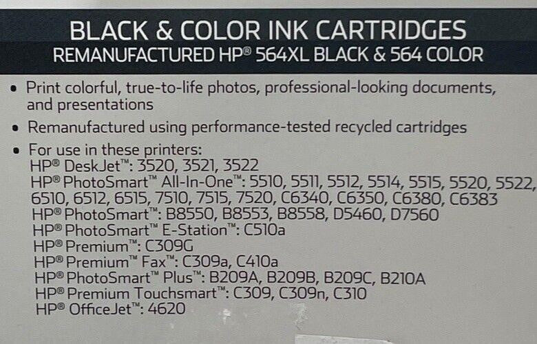 *onn Printer Ink Cartridges for HP (Black 564 XL + Color 564) 4 Cartridges