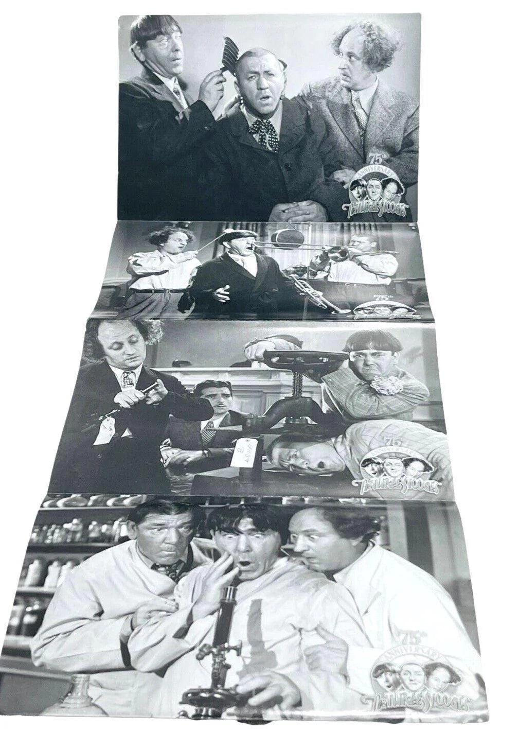 *THE THREE STOOGES COLLECTOR DVD SET with BIO BOOK & PHOTOS, 75th ANNIVERSARY