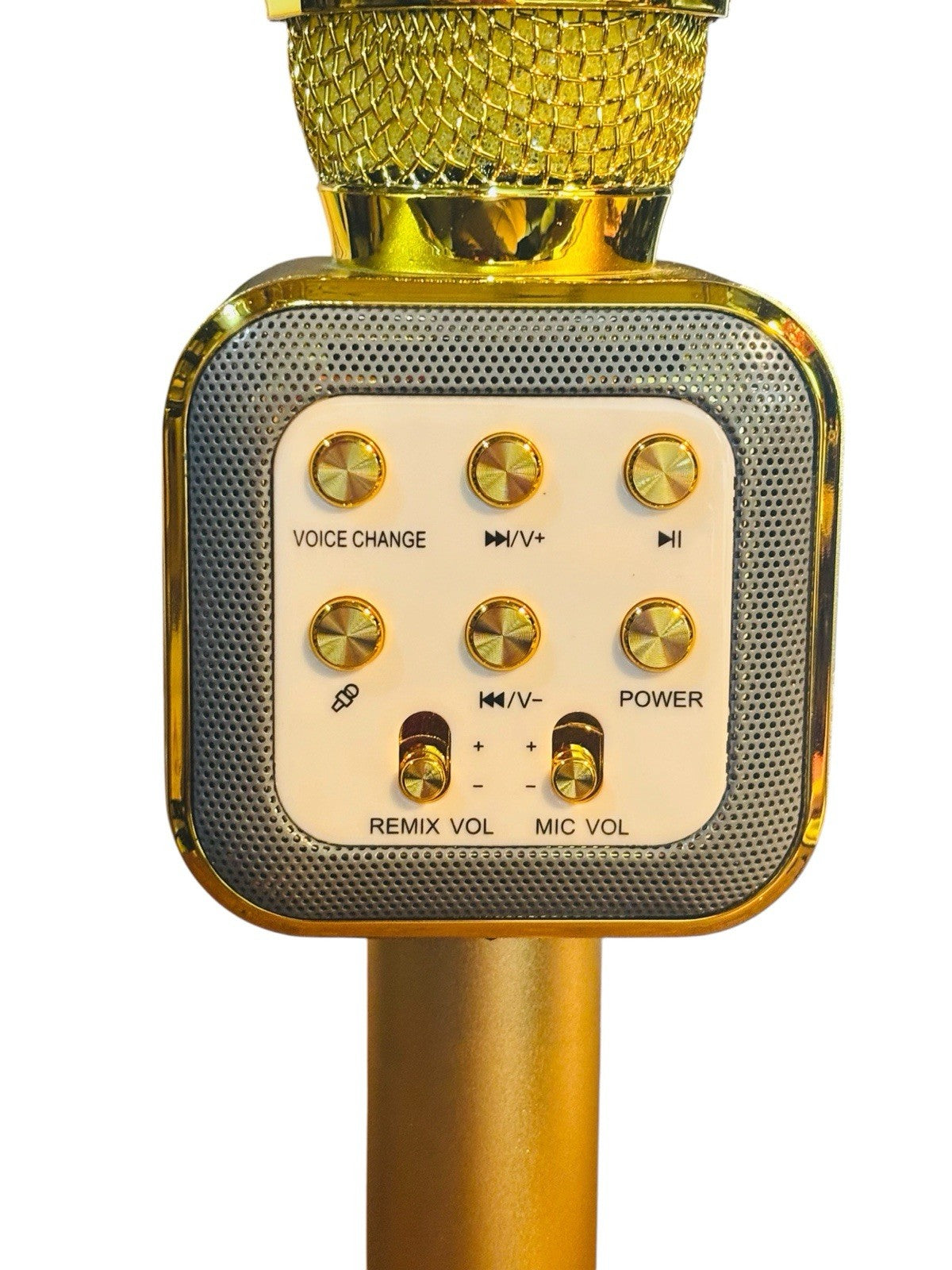 Wireless Bluetooth Karaoke Microphone Mic Speaker Fits All Smartphone Gold #1