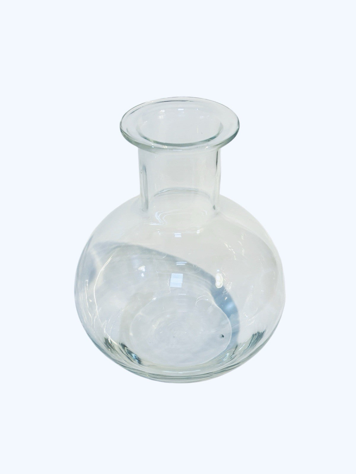 Vintage Clear Glass Decanter with Bubble Stopper