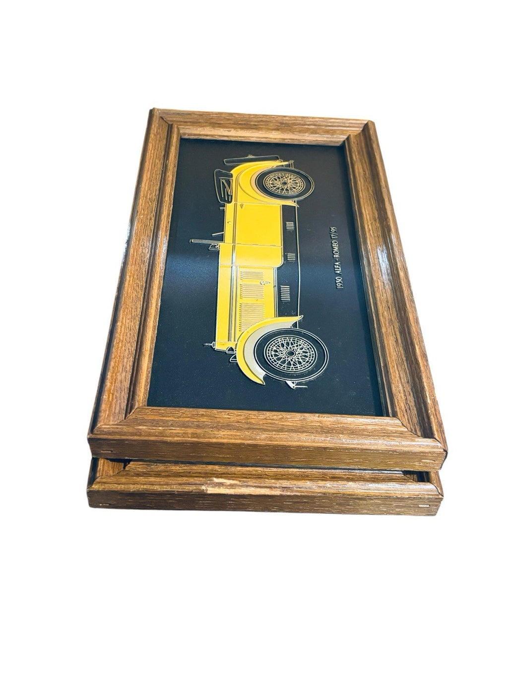 Hugh Evelyn LTD Frank Down Wall Frame Plaque 1930 Alfa-Romeo 1927 Rolls-Royce