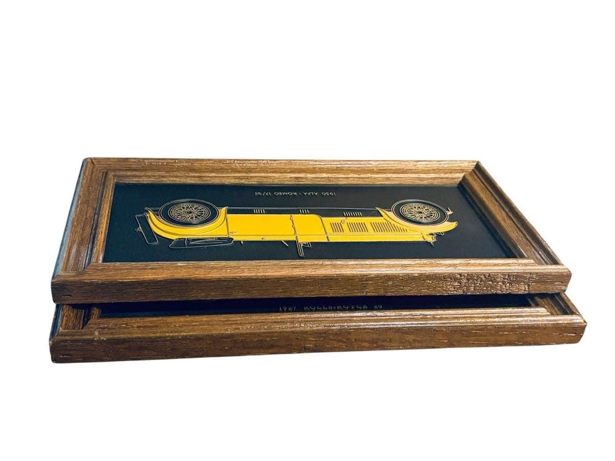 Hugh Evelyn LTD Frank Down Wall Frame Plaque 1930 Alfa-Romeo 1927 Rolls-Royce