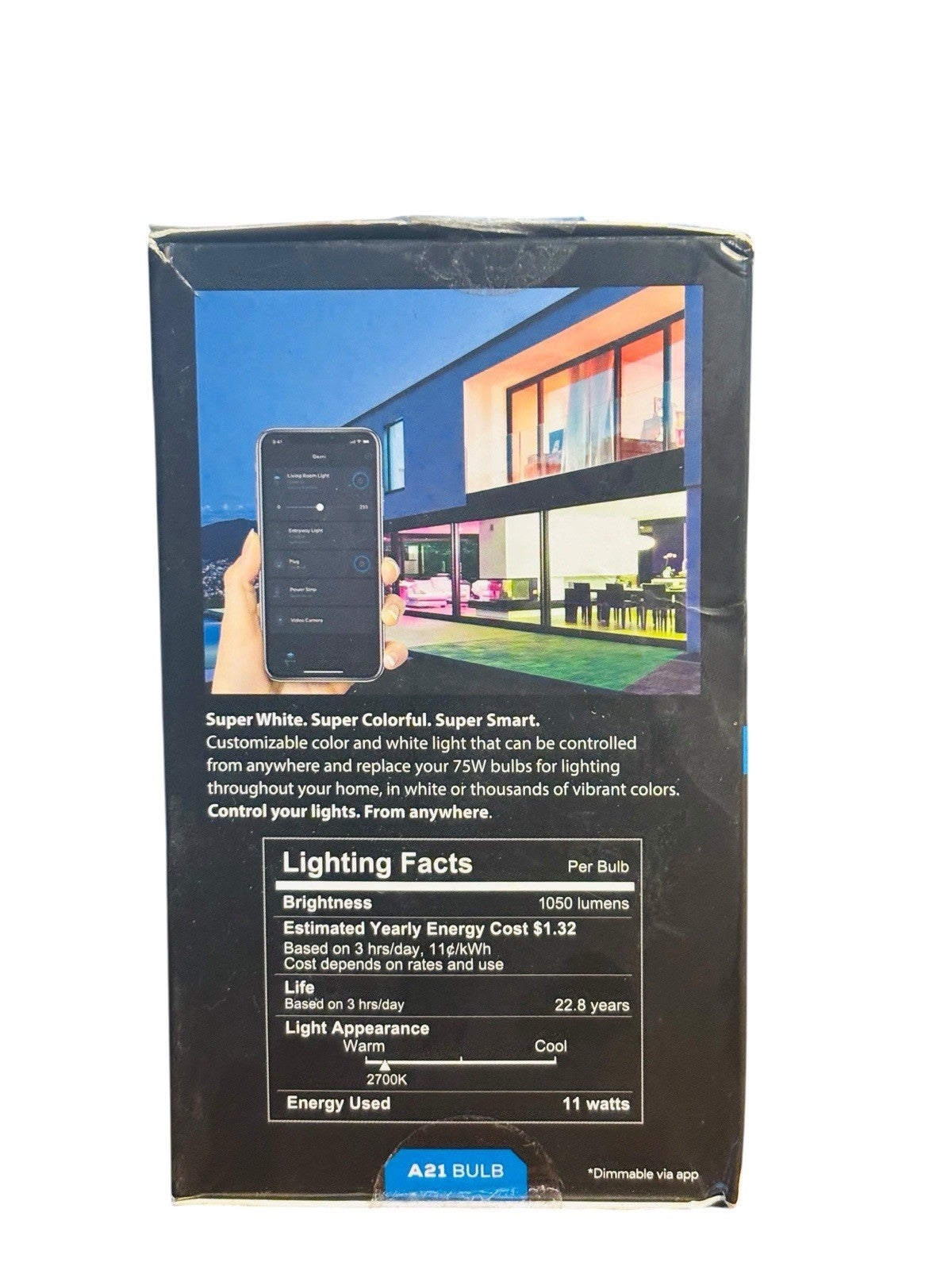 Merkury Innovations A21 Smart Wifi LED Bulbs Color+White